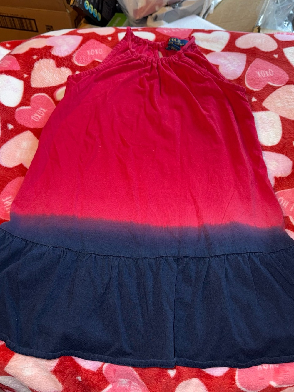 Polo Ralph Lauren Girls Size 5 Red & Navy Sleeveless Dress